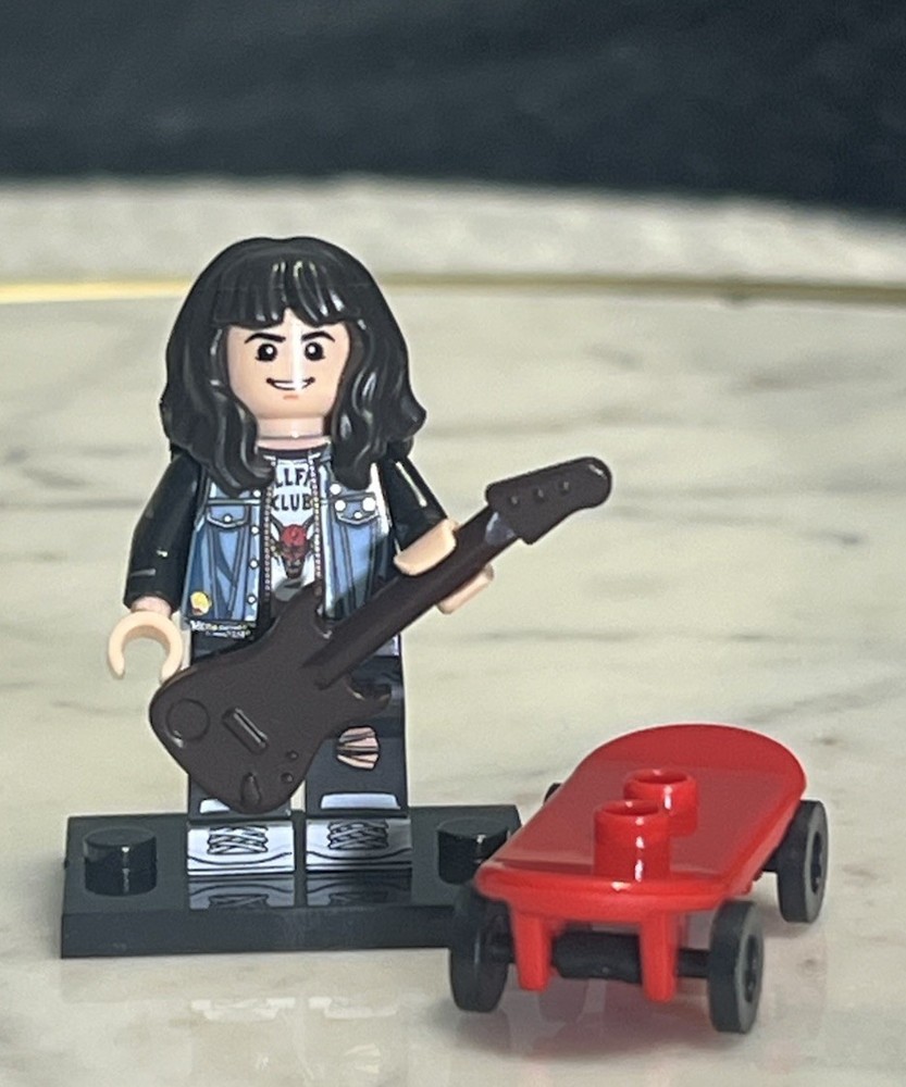 Lego Stranger Things Eddie Munson Custom Printed Minifigure Hellfire Jean Jacket