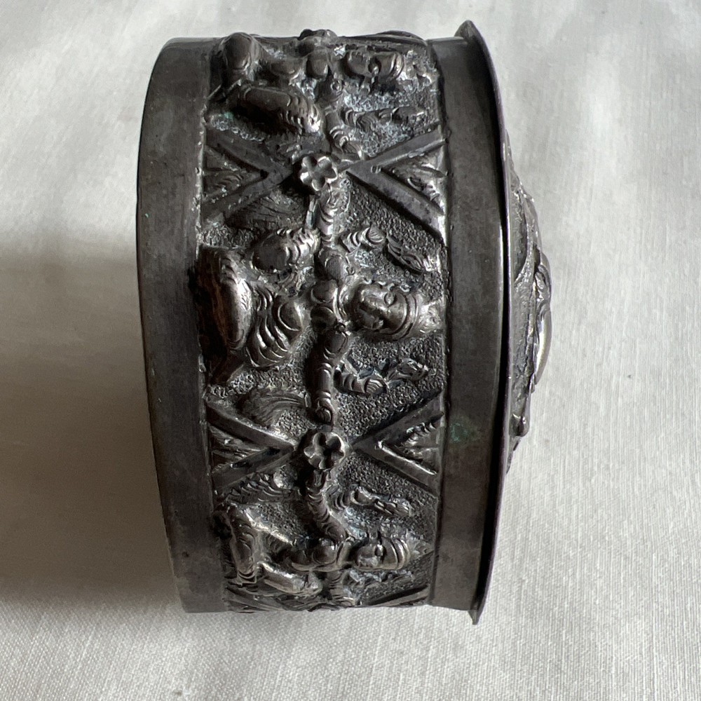 Antique Sterling Silver Heart Box