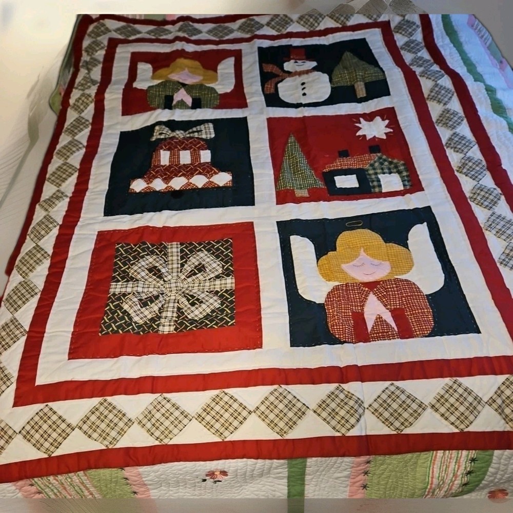 Christmas Handmade Patchwork Throw 50"X60" New