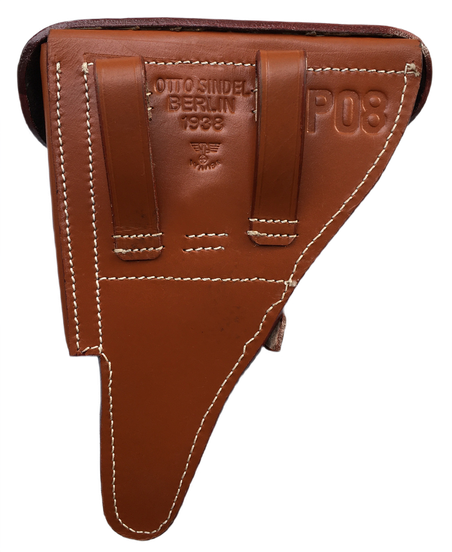 WWII GERMAN LUGER P08 Hardshell brown LEATHER HOLSTER WITH TAKE DOWN TOOLS