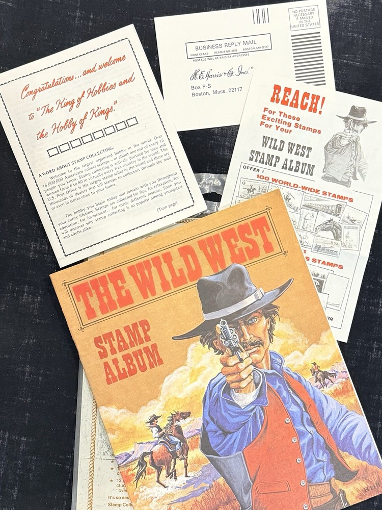 Vintage "The Wild West Stamp Kit" H. E Harris 1979 Original Packaging
