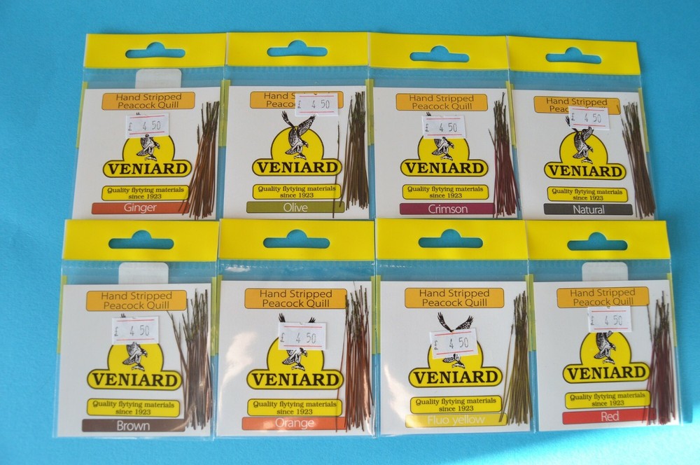 Veniard Hand Stripped Peacock Quill