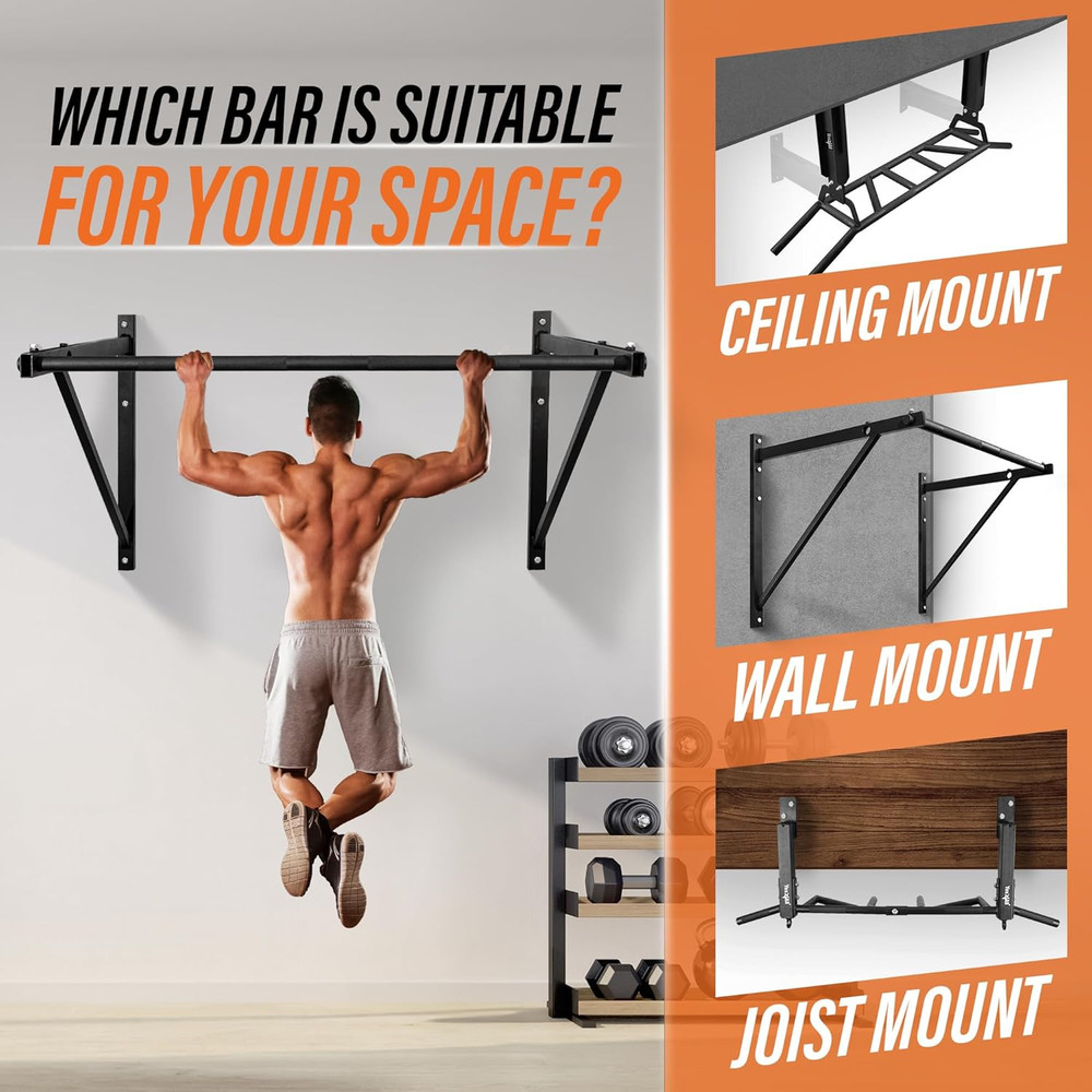 Heavy Duty Wall Mounted Pull up Bar – Multi-Grip Pull Ups / Pull up Bar Ceiling