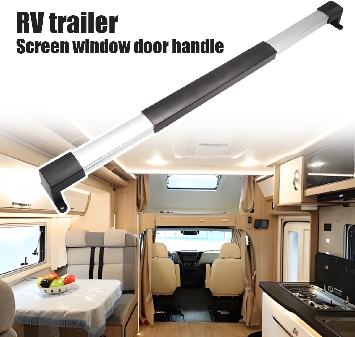 RV Screen Door Cross Bar Handle, Non-Slip Grip Adjustable from 21-5/8 to 28-5/8