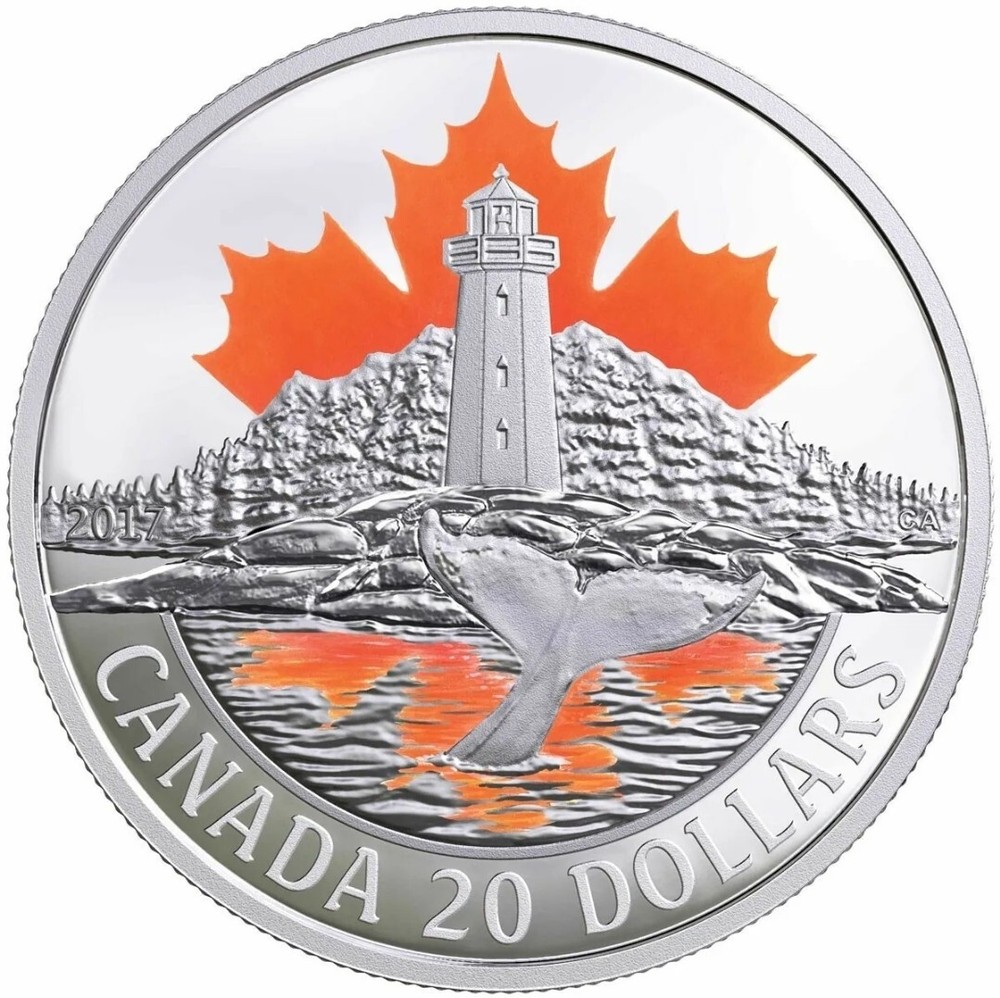 2017 $20 Canada ATLANTIC COAST Colored 1 Oz Silver Proof Coin.