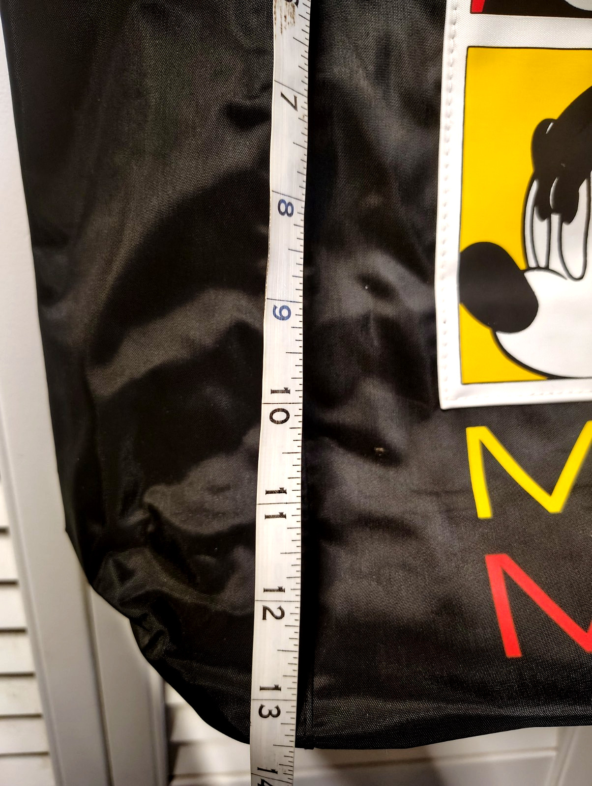 Mickey Mouse Unlimited Vtg 90s Black Zip Graphic Tote Bag Spell Out Nylon NWT