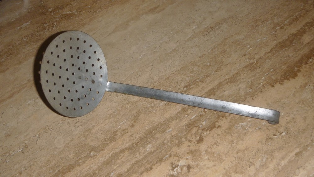 Vintage Heavy  11"  Ladle Strainer
