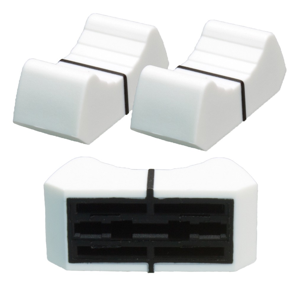 Sifam 2pcs FADER KNOBs CAPs WHITE 0.73" slider potentiometer replacement mixer