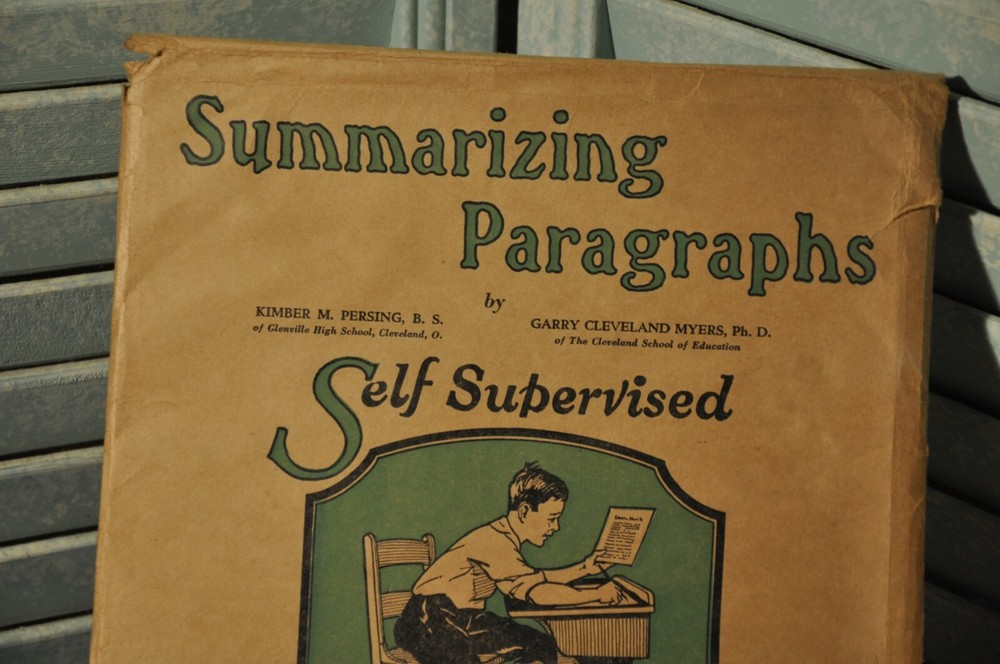 1925 Summarizing Paragraphs Self Supervised Seat Work 7th 8th Grade Learning Mat