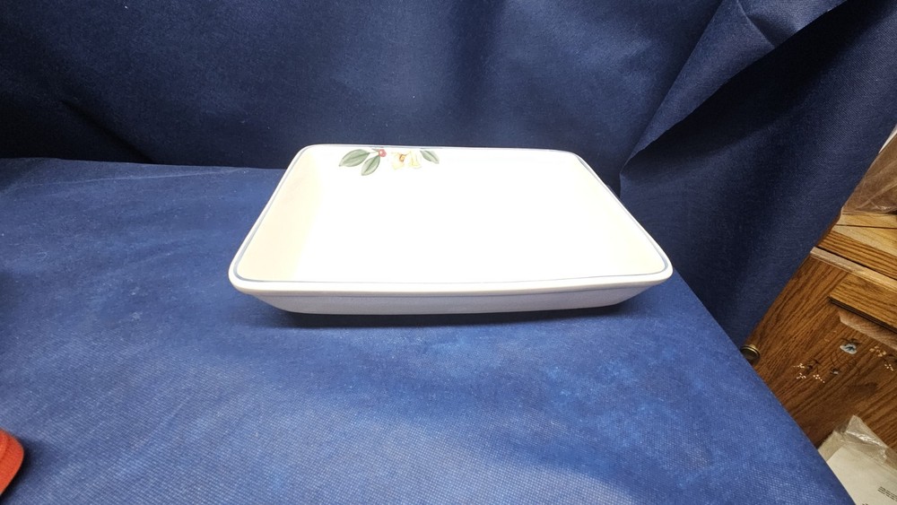 Vintage Citation Stoneware "Savannah Grove" Rectangular Baker W/Basket Holder