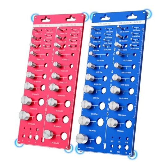 66 Nut and Bolt Thread Checker, Bolt Size and Thread Gauge with 27 Standard &