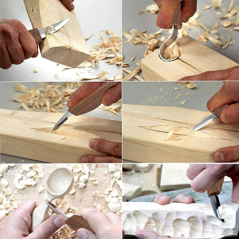 10 Piece Wood Carving Tools Hand Chisel Tool Set Professional Woodworking Gouges
