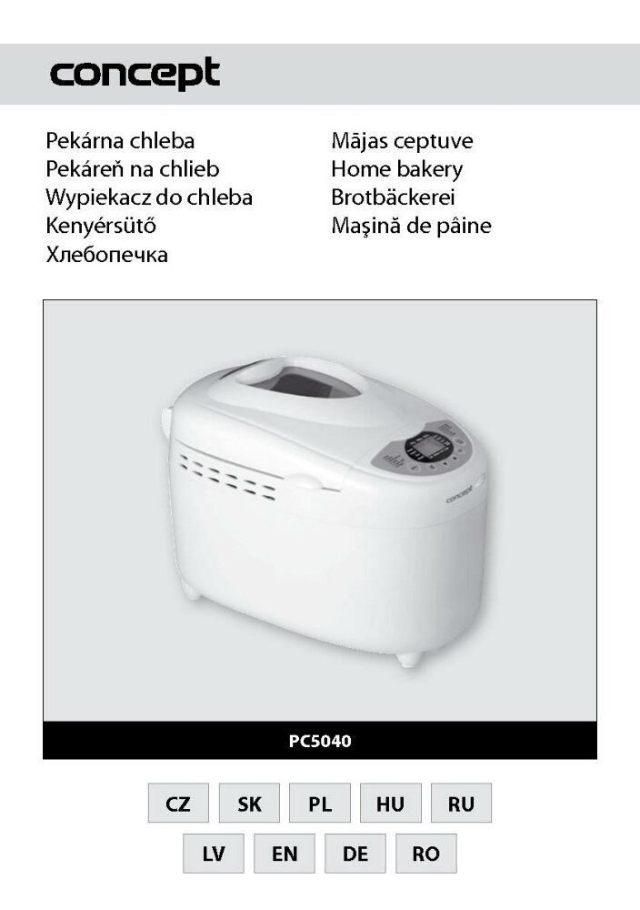 Concept PC-5040 Bread Machine Owners Manual