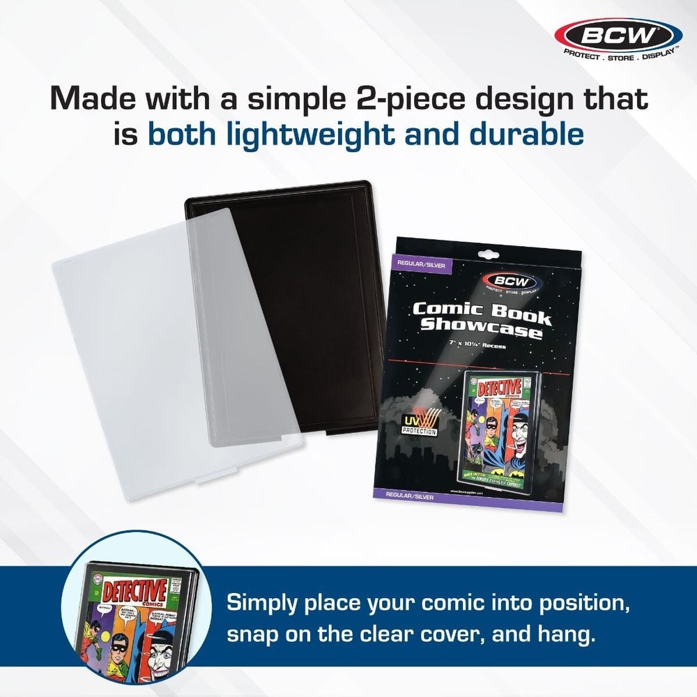 BCW SILVER Comic Book Showcases - UV Protection Display Case - *FIVE PACK*