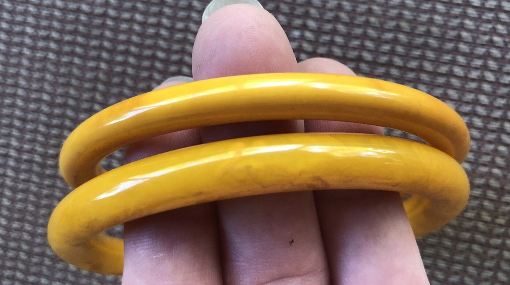 Two Beautiful Vintage Butterscotch Bakelite Bangle Bracelets