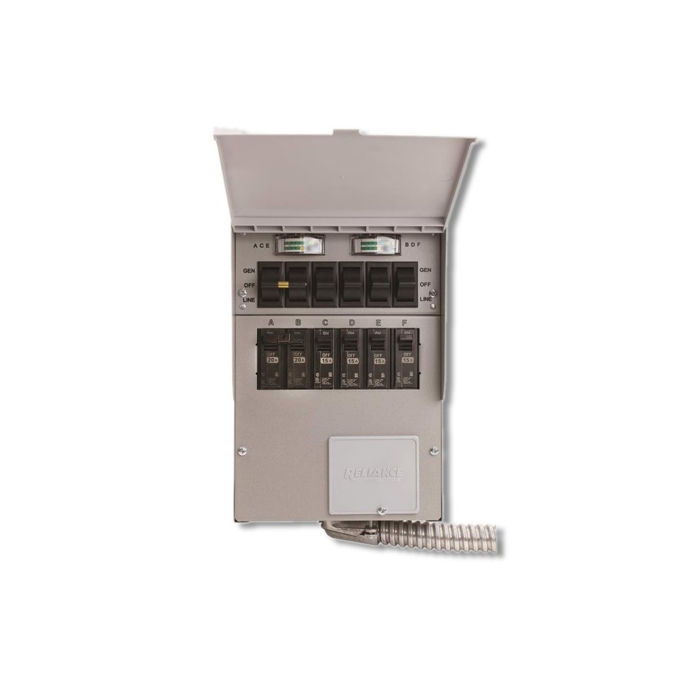 Reliance Controls 30 A 240 V 2 space 6 circuits Surface Mount Generator 306CRK