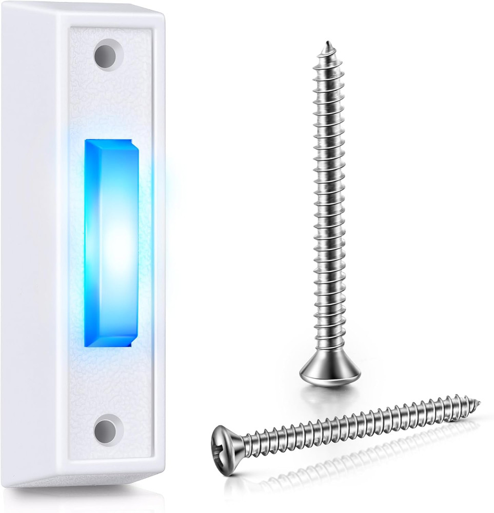 LED Lighted Doorbell Button Wired, Door Bell Ringer Push Buttons Replacement Gar