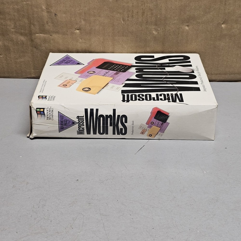 Microsoft Works Integrated Productivity Software Big Box Windows Vintage