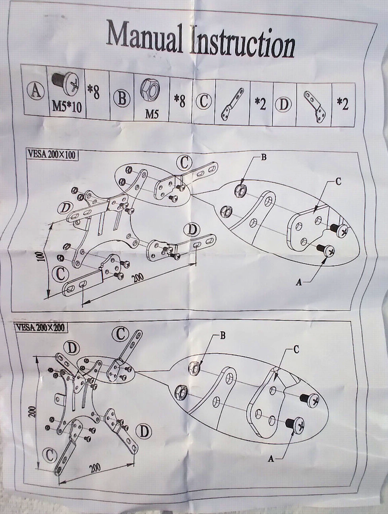 MLE100B ~ VideoSecu Mount VESA Adapter Extender Bracket Extension LED LCD Plasma