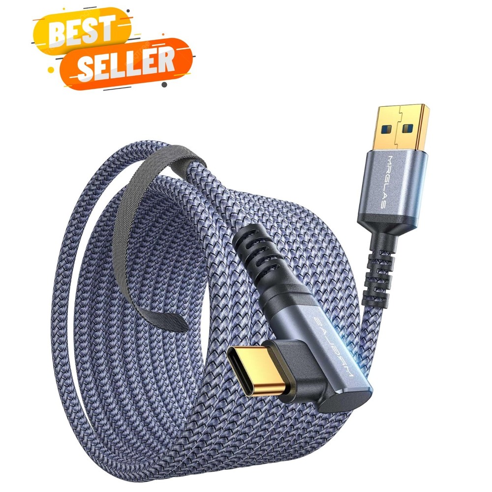 Nylon Braided 16FT Link Cable for Oculus/Steam VR - 30W Fast Charging Capability