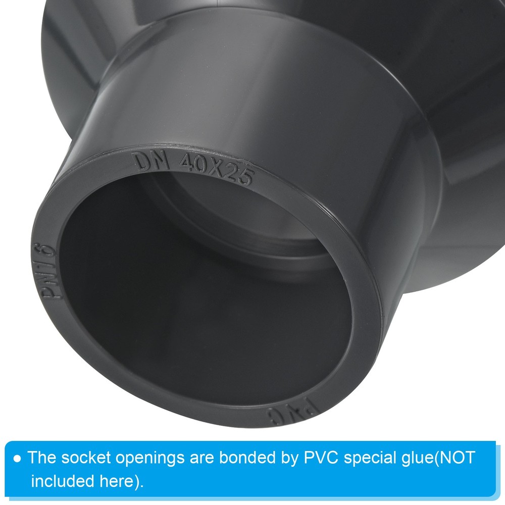 2pcs PVC Reducer Pipe Fitting 2x1.3" Socket Coupling Adapter Connector, Grey