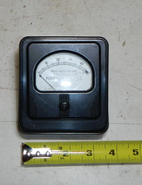 Vintage Industrial Simpson Volt Power Meter Panel mount angle Black Bakelite