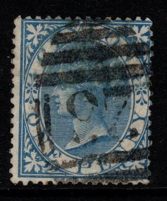 CEYLON SG61 1868 1d BLUE p14 USED
