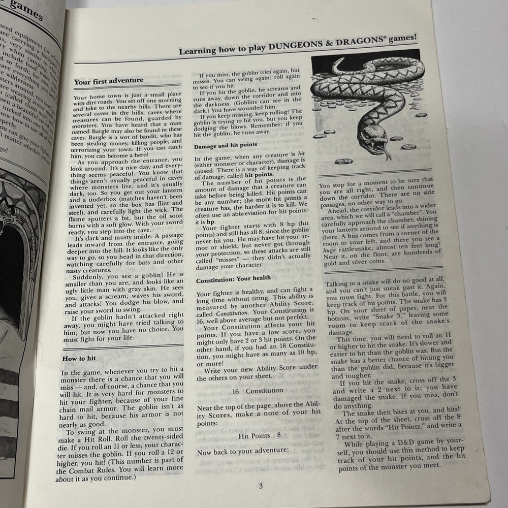 Dungeon Players Manual D&D from basic box D&D TSR Dungeons & Dragons 1983