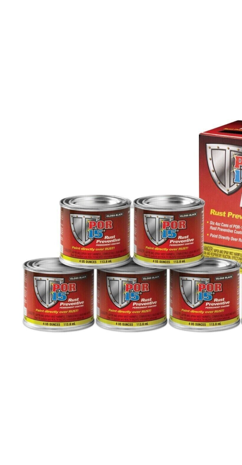 POR-15 45006 (Gloss Black Rust Preventative Coating 4 oz (1) Each)