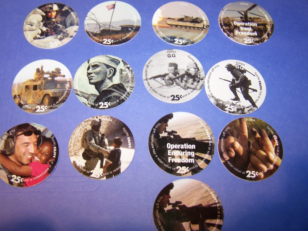 8 th Print Set 25 Cent AAFES  Pogs 2006A printing About Uncir.
