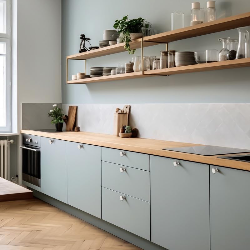 25 PCS Round Stainless Steel Knurled Single Hole Knobs Brushed Nickel Pulls