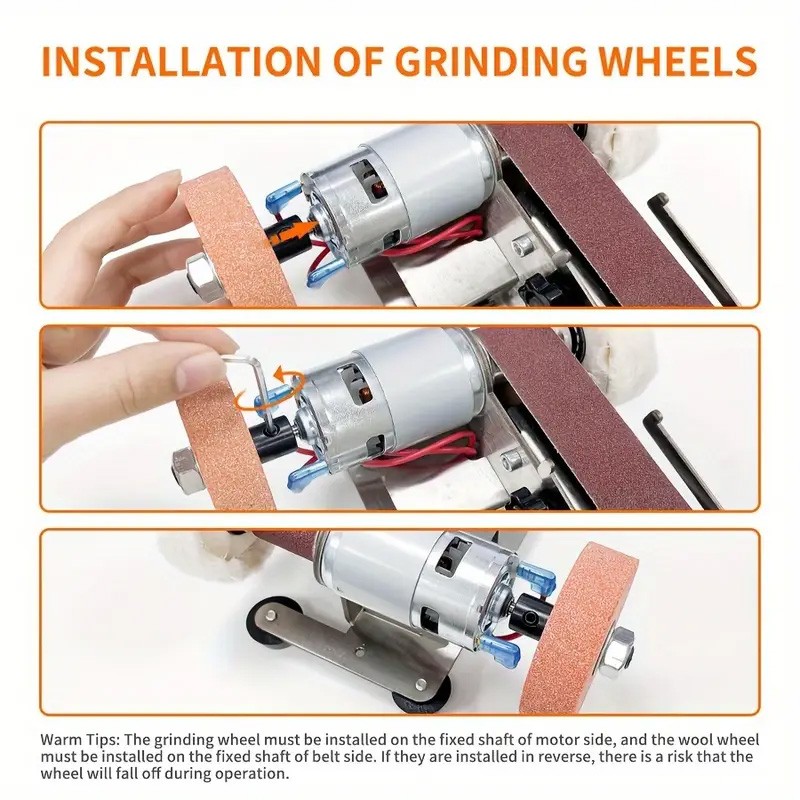 Mini Electric Belt Sander DIY Polishing Grinding Machine Cutter Edges Sharpener