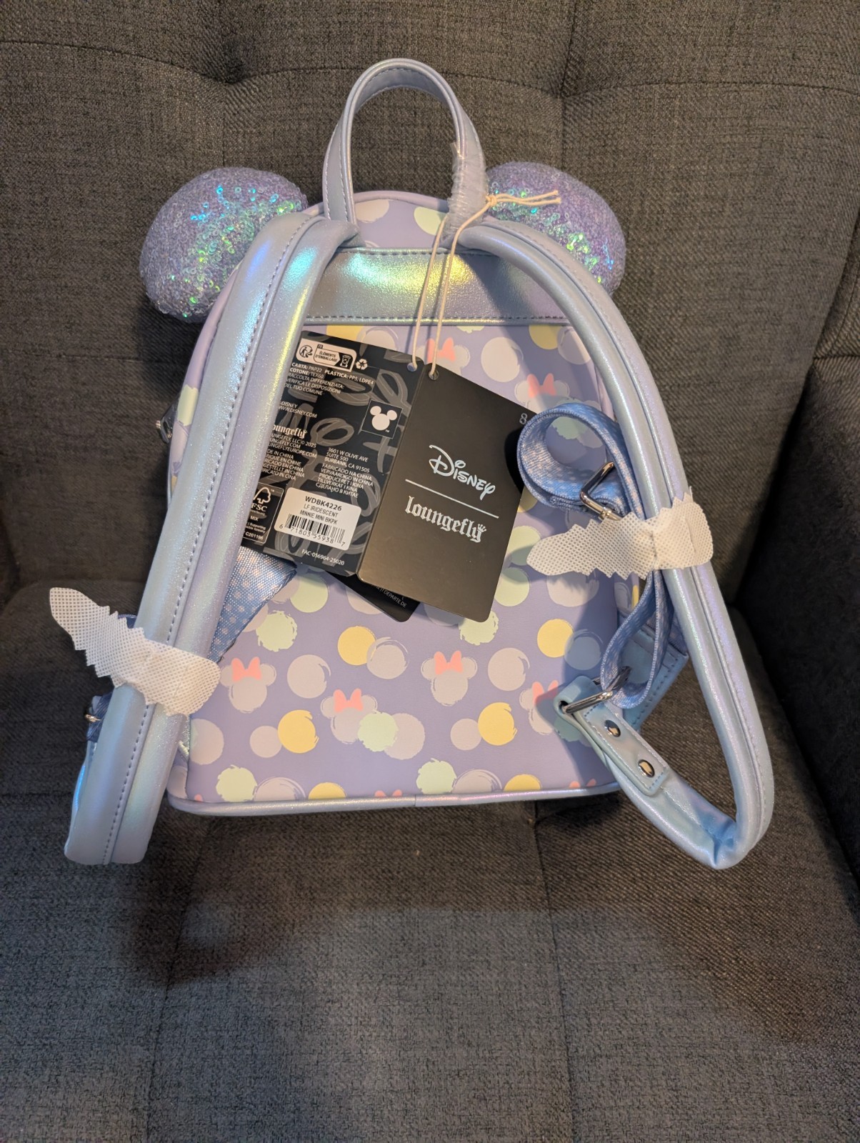 Minnie Mouse Exclusive Iridescent All-Over Print Sequin Ear Mini Backpack