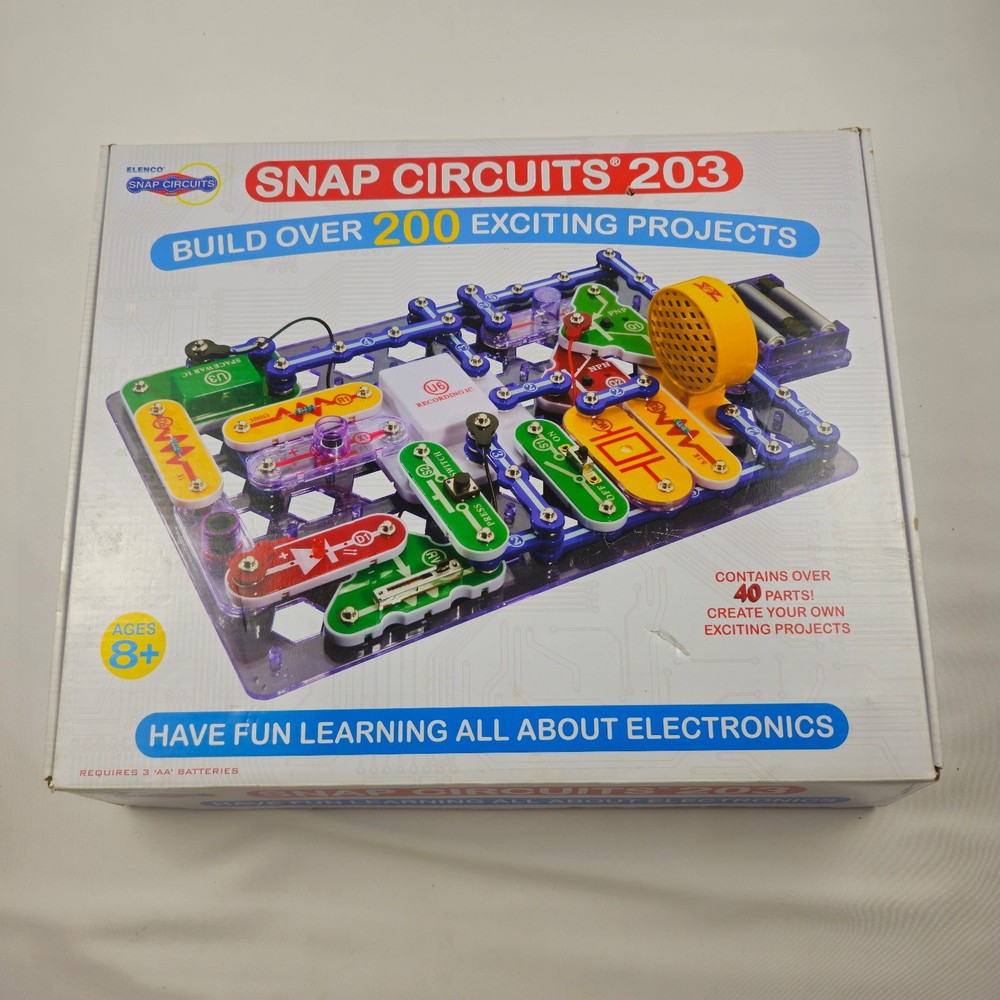 Snap Circuits 203 Elenco Jr. Electronics Kit 200+ Projects Complete w/ Manual