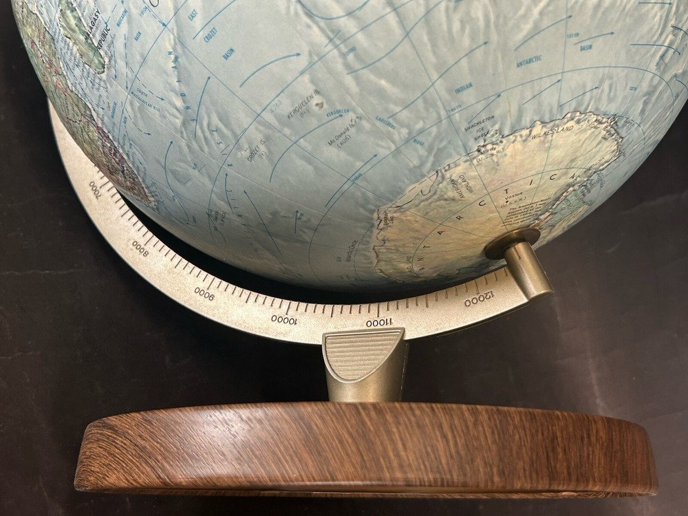 Vintage The World Book Raised Relief Globe Replogle 12”