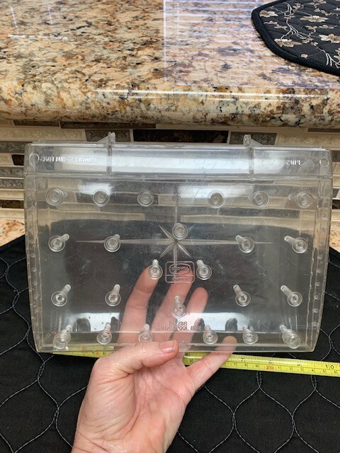 Mid Century DRITZ Spool Thread Sewing Box No. 786 Clear Plastic