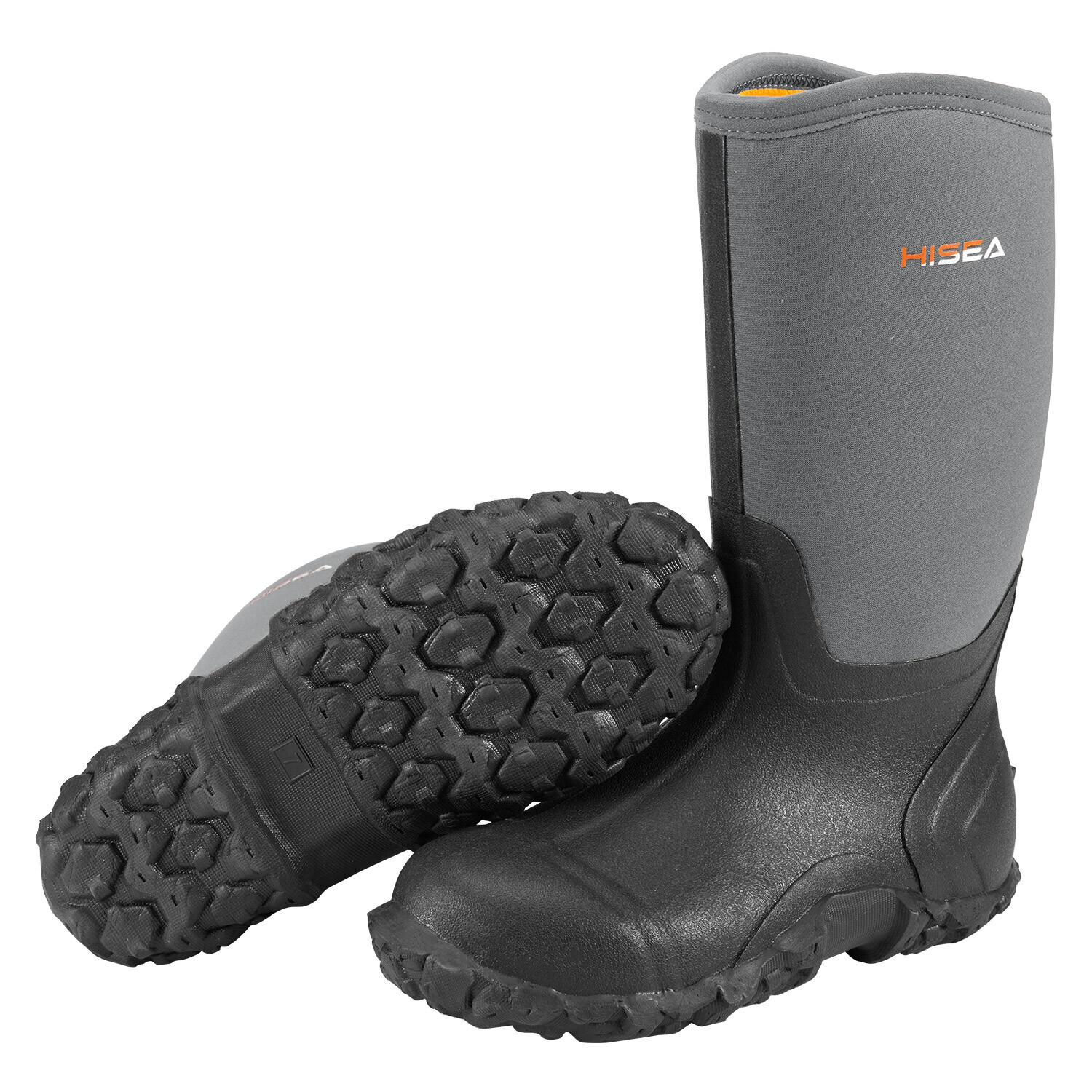 HISEA Men Mid-Calf Rain Boots Waterproof Insulated Snow Hunting Garden Mud Boots