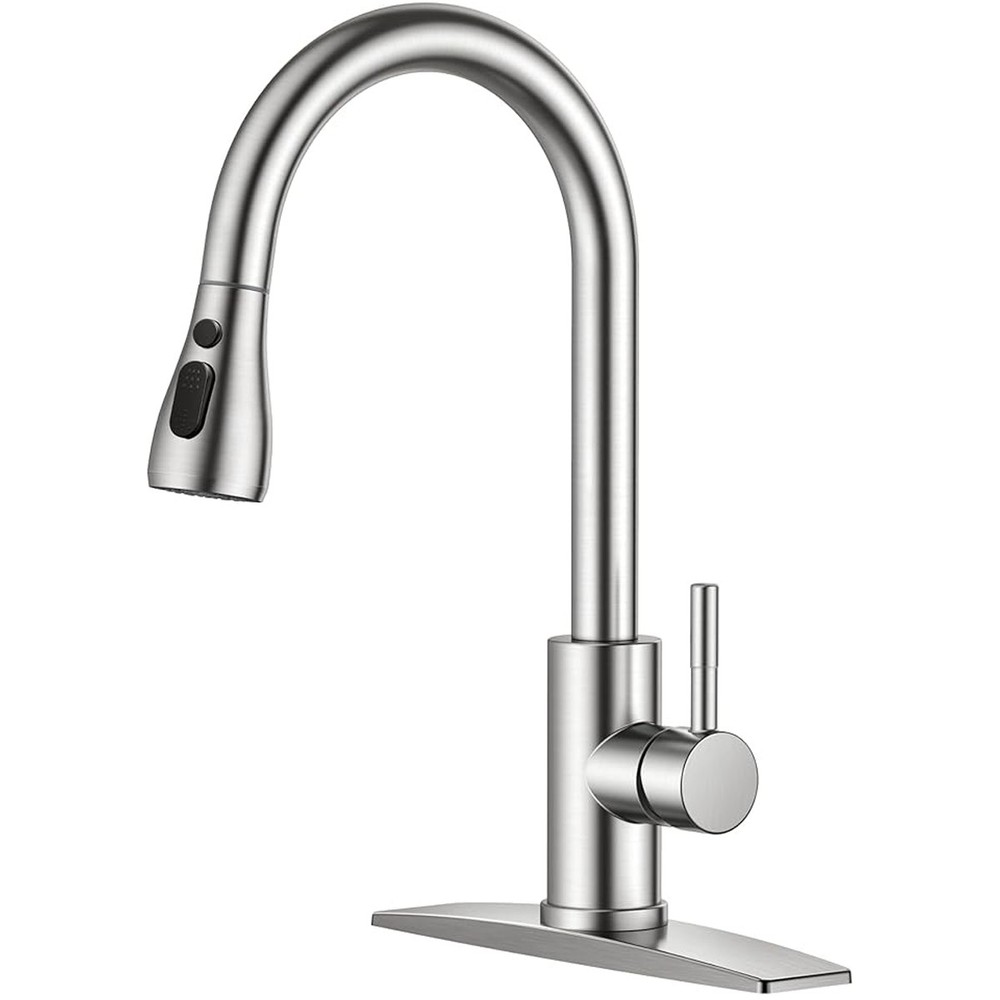 Kitchen Faucet Pull Down Sprayer Mixer Single Handle Stainless Steel