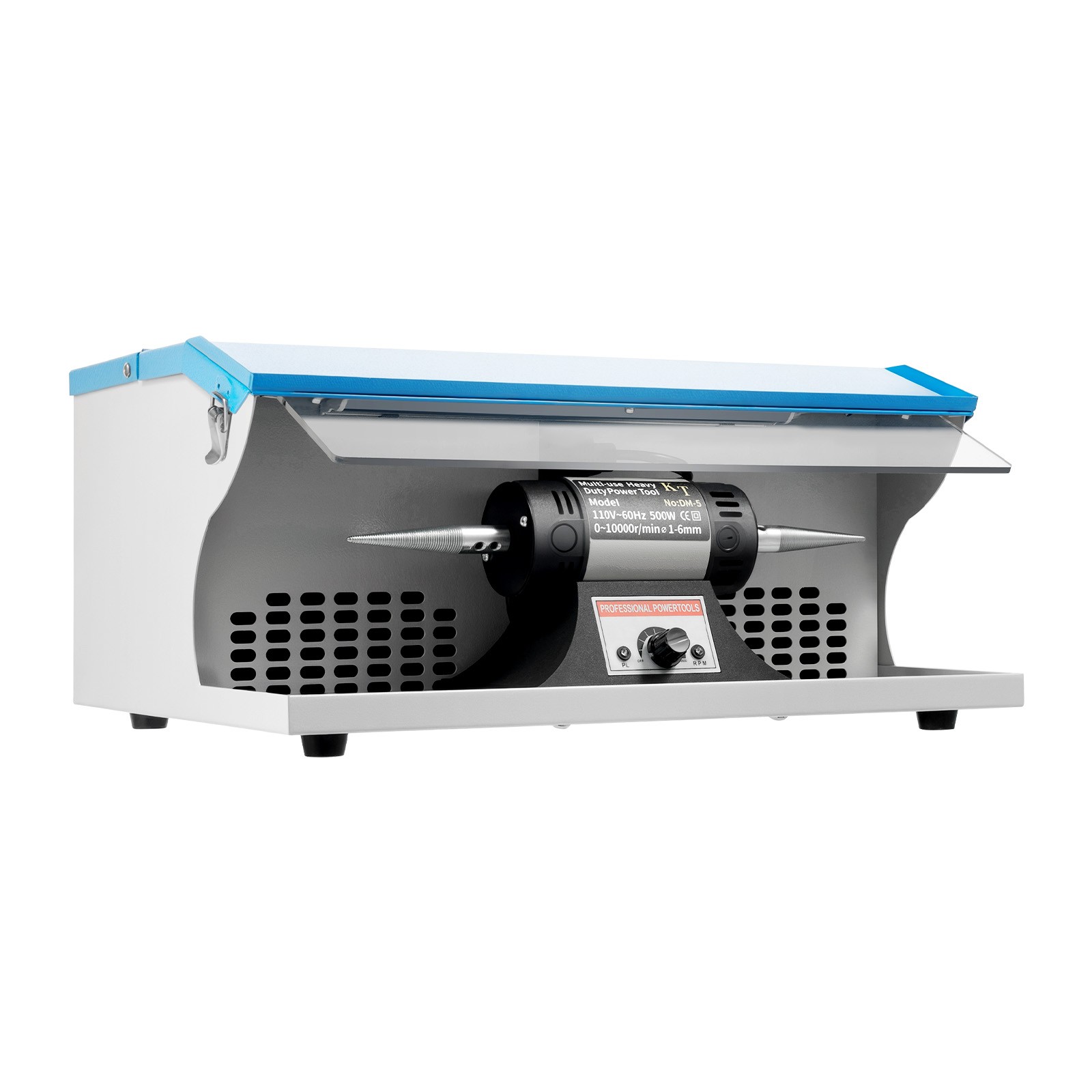 Benchtop Polishing Buffing Machine Jewelry Polisher Dust Collector W/ Light 200W