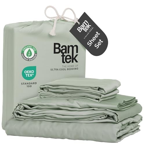 100% Viscose from Bamboo Sheets Size, Super Soft Bedding Set, 4 PC Full Sage