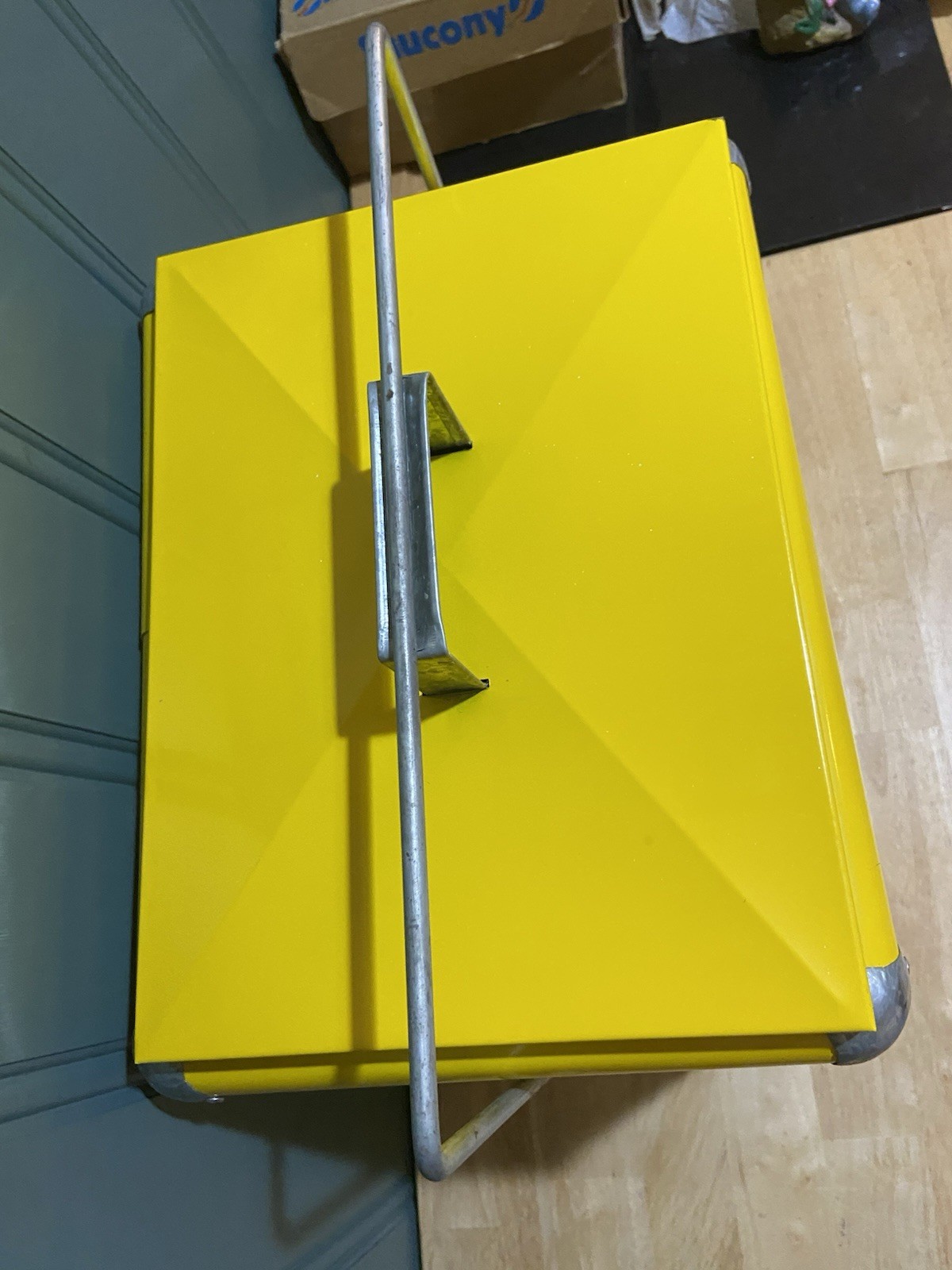 Topo Chico Cooler Metal Ice Chest Box Yellow Hard Seltzer Spiked Water Sparkling