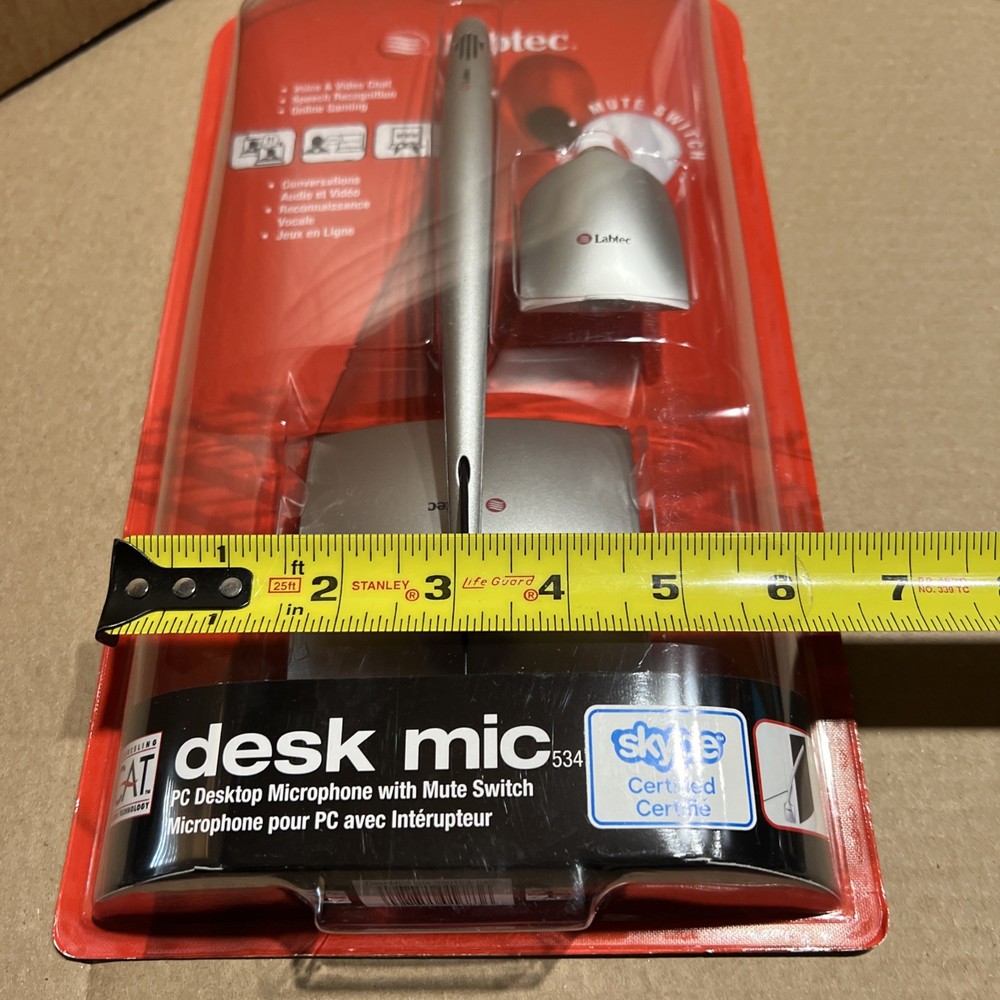 Labtec Desk Mic #534 PC Desktop Microphone W/Mute Switch - New - Read