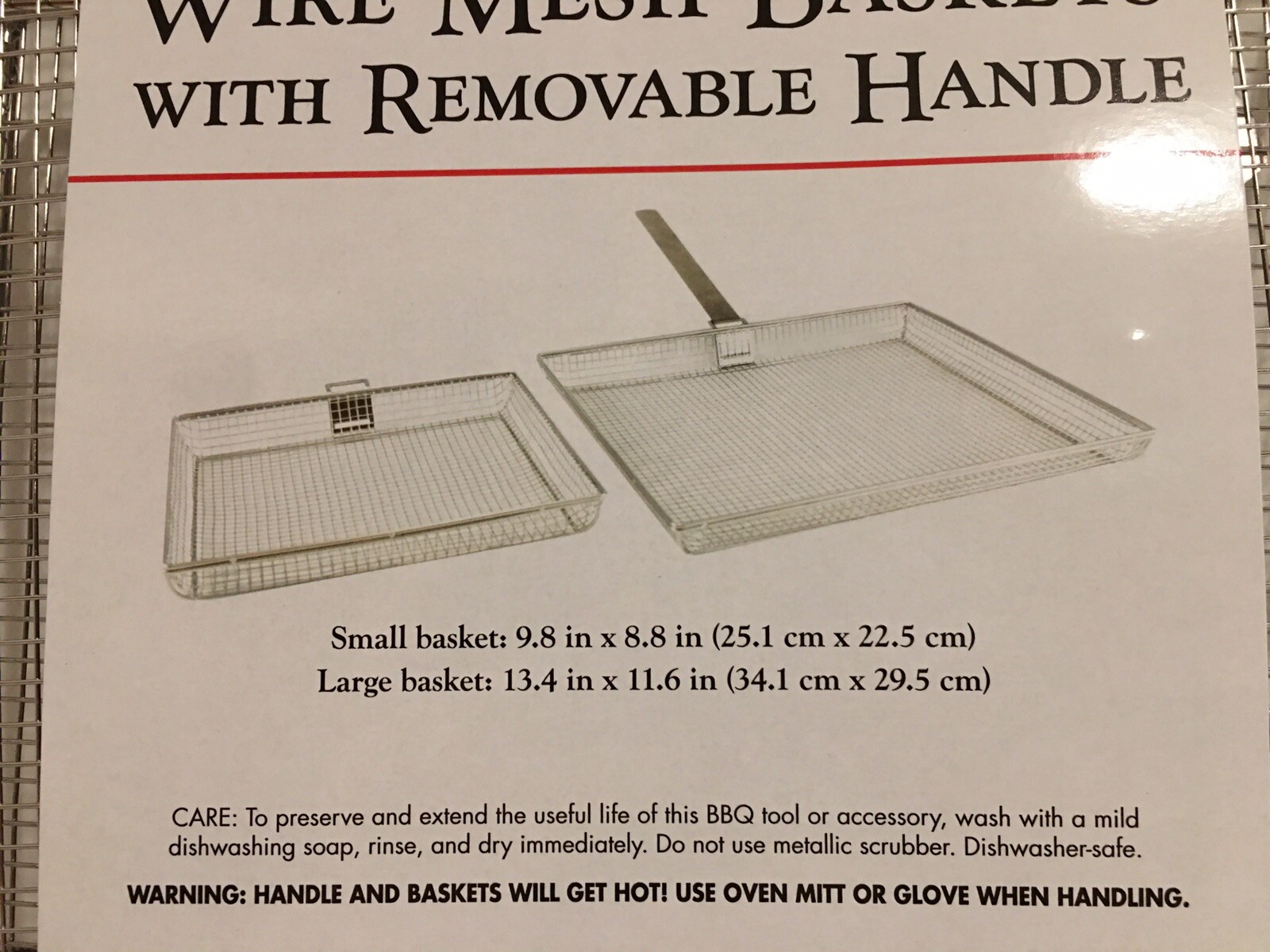 New*Charcoal Companion 2-Piece Mesh Basket Set for Grill w/Removable Handle