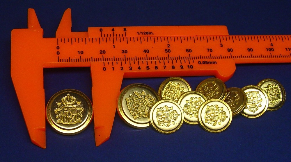 GERALD AUSTIN REPLACEMENT BUTTONS 10 SOLID METAL 2-TONE, FAIR USED CONDITION