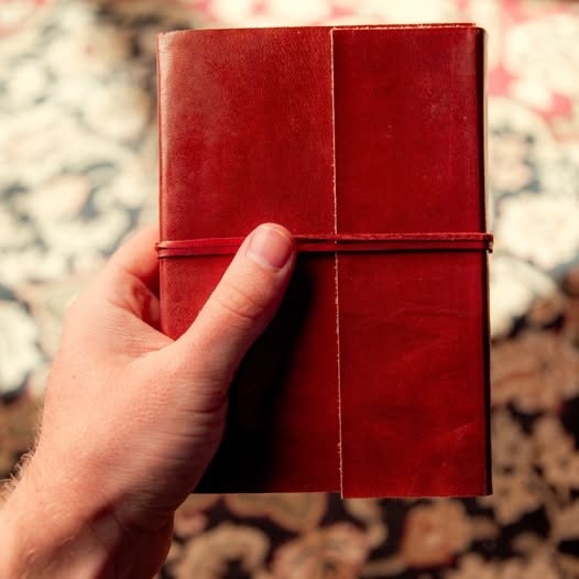 Small Leather Journal Blank Pages Handmade Writing Notebook Wrap Strap