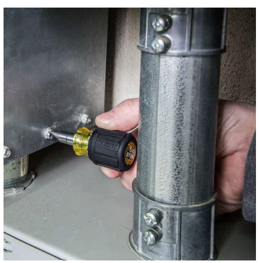 Klein Tools Stubby Multi-Bit Screwdriver/Nut Driver- Cushion Grip Handle