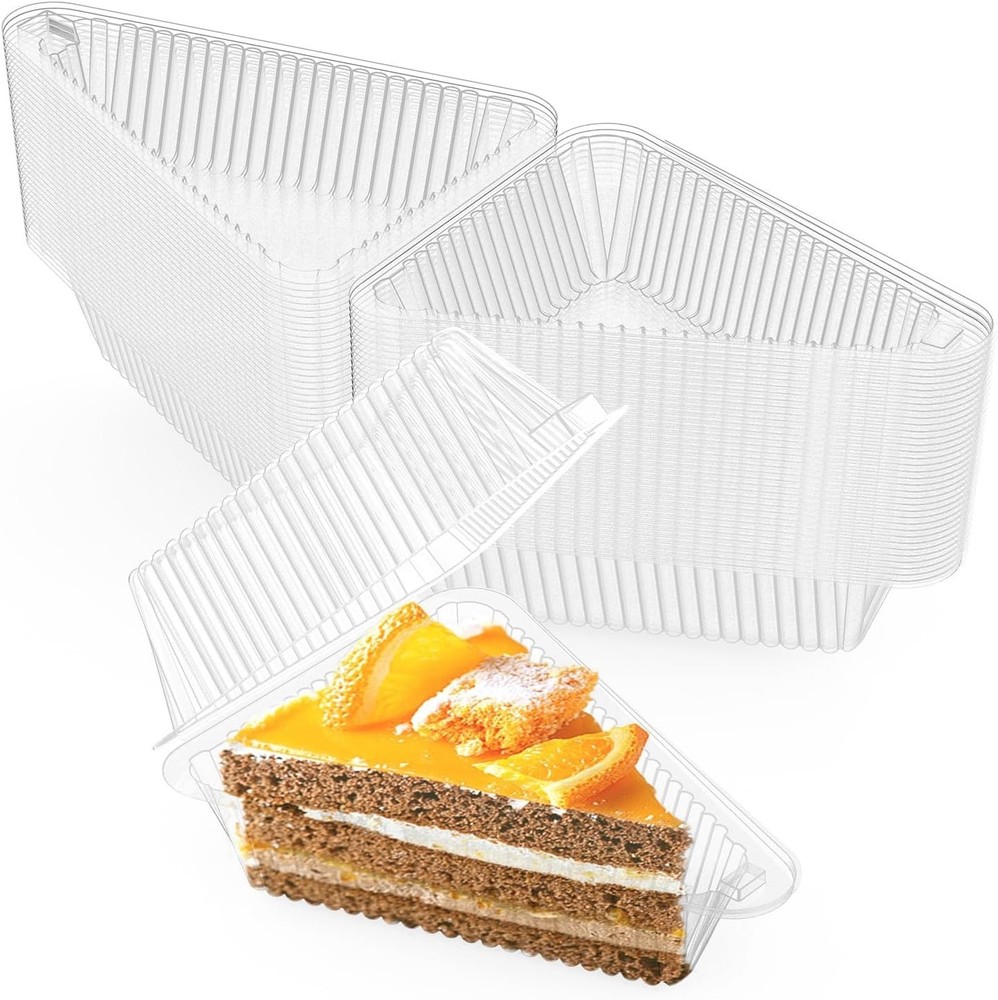 Triangular Cake Slice Containers - 200 Pack, Food Grade, Perfect for Bakeries