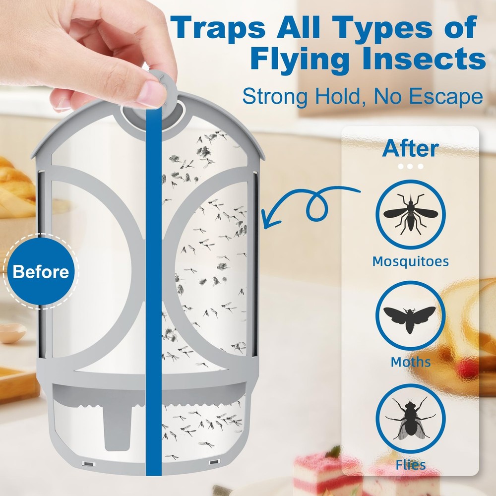 10 Pack Flying Trap Refills Compatible with zzevo Flying Insect Trap Refill, ...