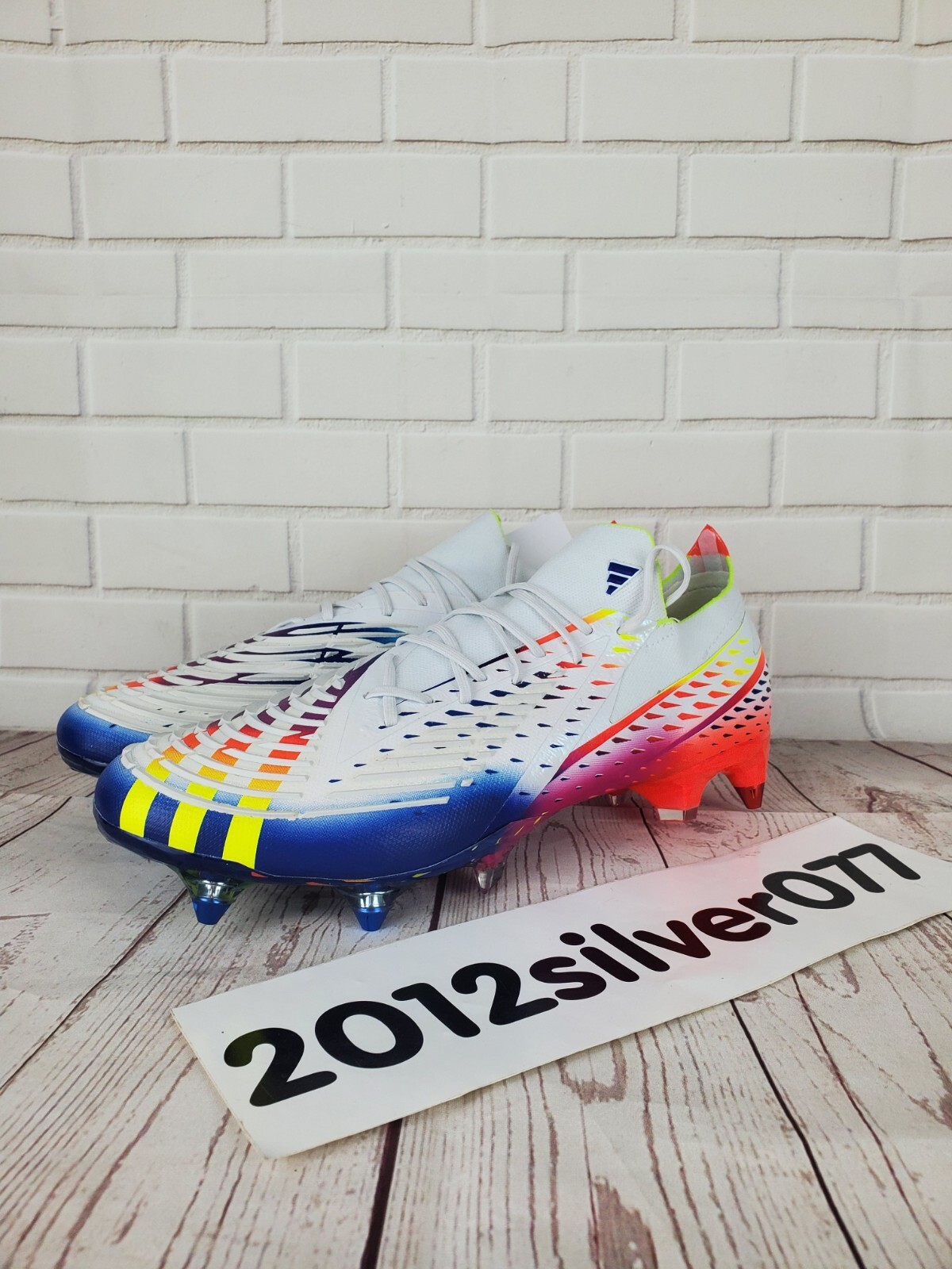 Size 9 Adidas Men's Predator Edge.1 Low SG Soccer Cleats White Solar GW1014 NEW