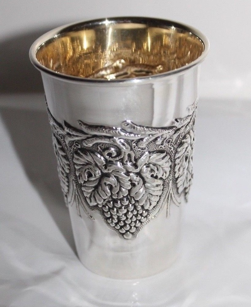 Grape Cup Wine Silver Cup Sterling Silver 925 Silver Inside Gilded New